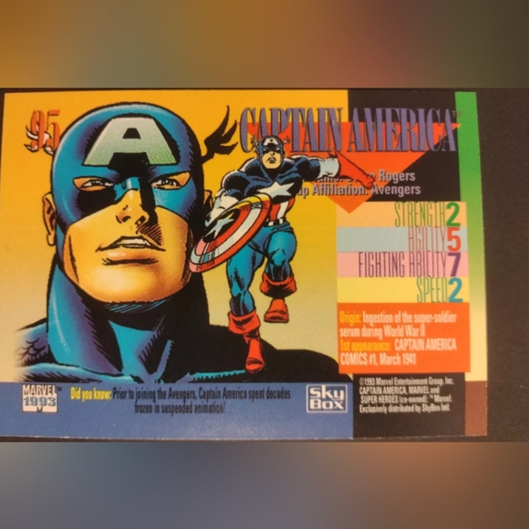 Captain America Trading Card🦸 Marvel Universe 🔥 - Picture 2 of 2